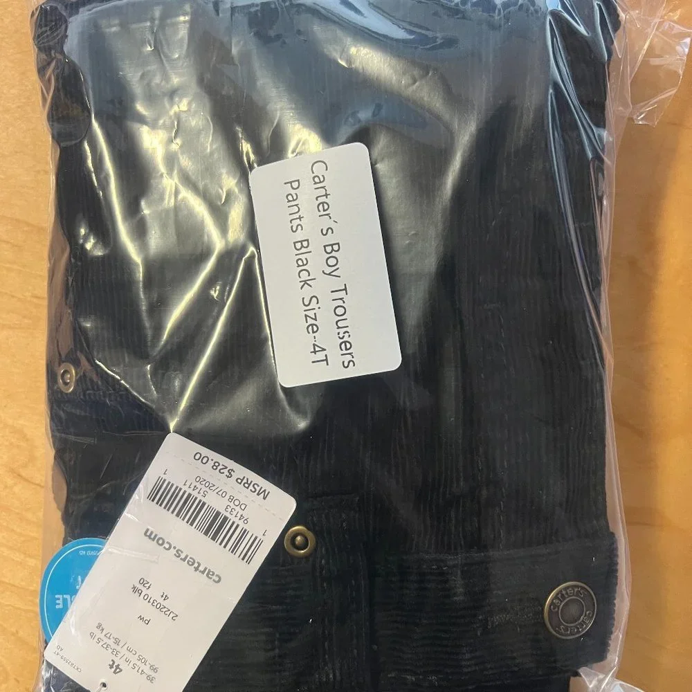NWT! Carter´s Boy Trousers‎  Pants Black Size